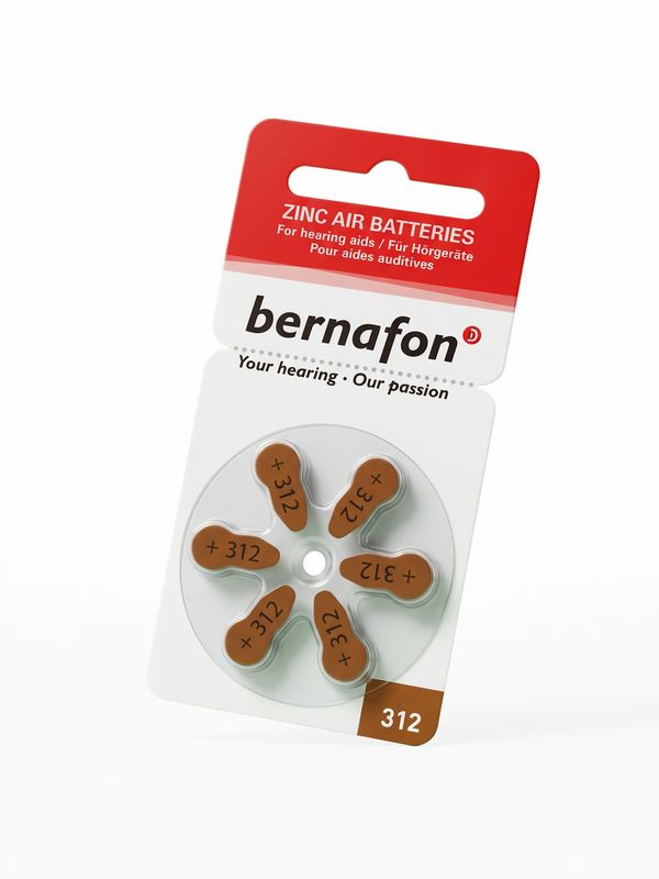 Baterías Bernafon 312, pilas de zinc-aire para audífonos