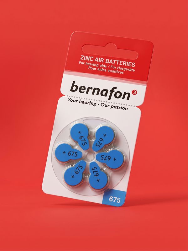 Baterías Bernafon 675, pilas de zinc-aire para audífonos